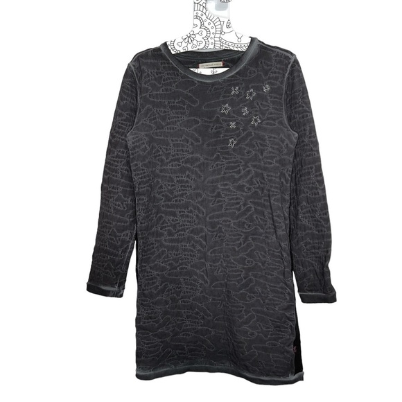 Blue Rebel Amsterdam Distressed Tunic Side Stripe Shirt - Picture 1 of 9